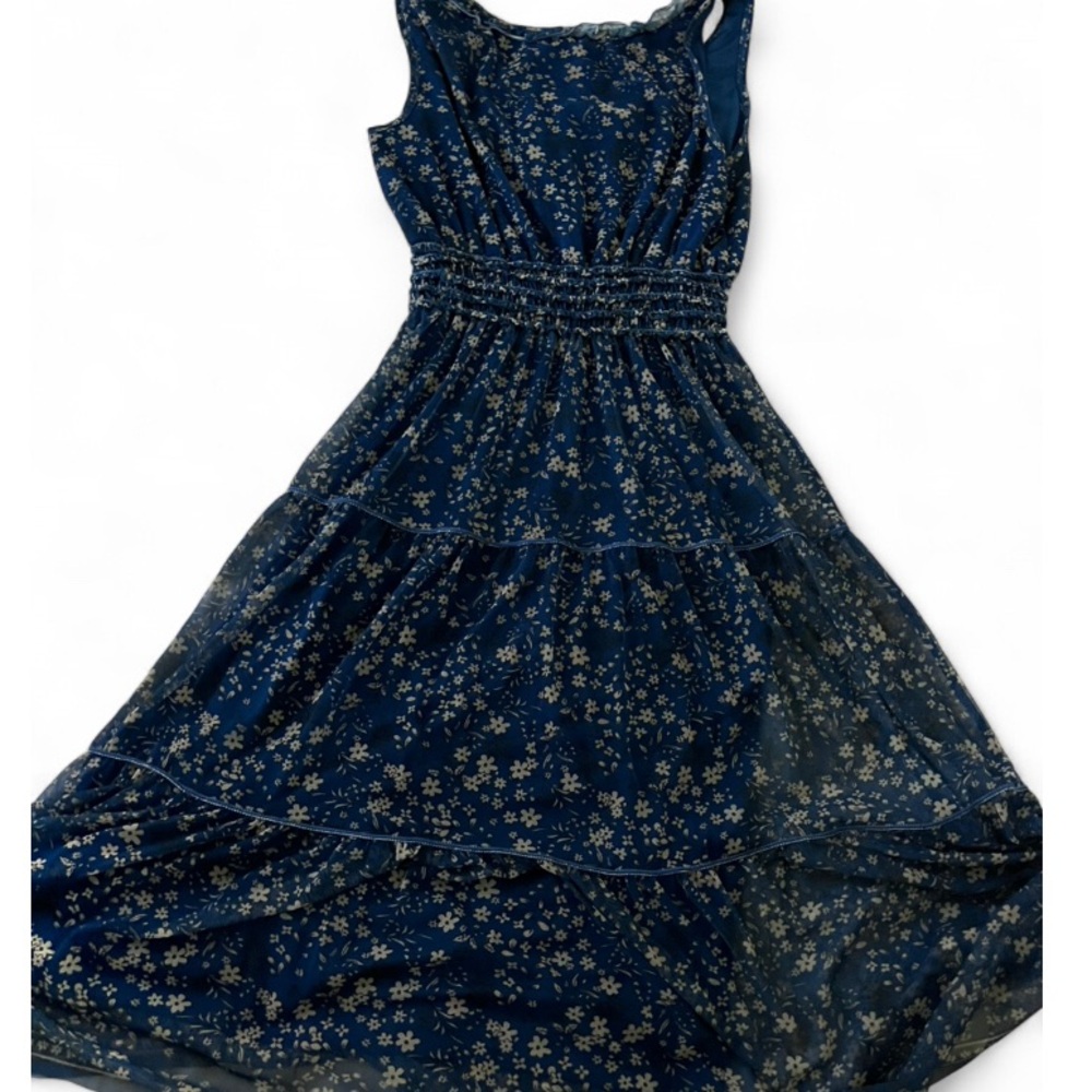 Max Studio Blue Floral Casual Dress